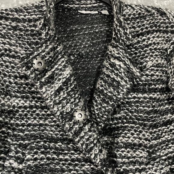 Halogen Women's Black & White Marled Double Breasted Knit Blazer - Size Small - Picture 4 of 7